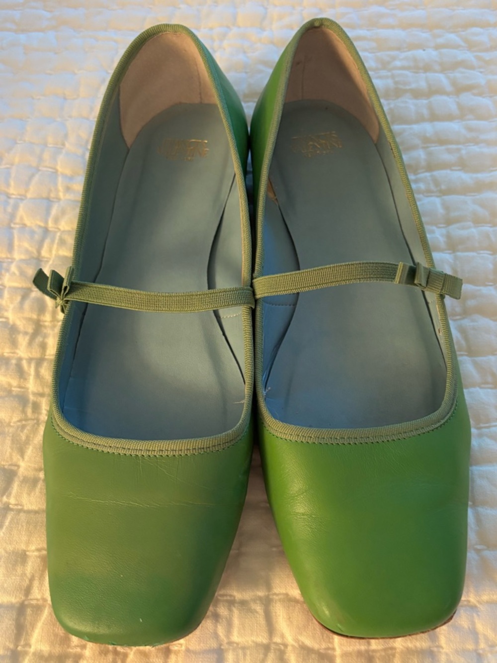 Frances Valentine Green Leather Mary Janes - Size 8.5